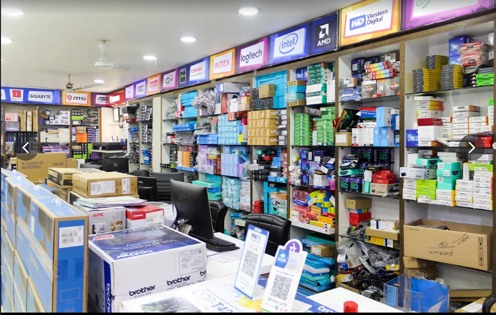 Computer accessories, RAM, SSDs and peripherals section at Kalptaru Computers Indore